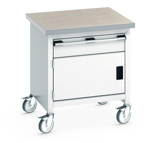 750mm Wide Storage Benches Bott Mobile Bench Lino Top 750Wx750Dx840mmH- 1 Drwr,1 Cupbd